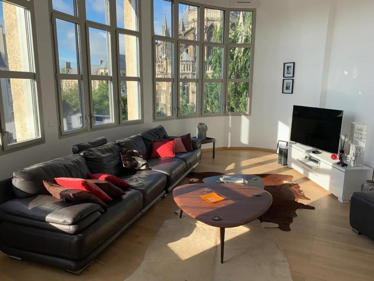 兰斯Loft Des Sacres - Vue Unique Sur La Cathedrale公寓 外观 照片